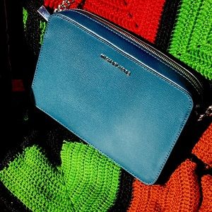 Michael Kors Dark Blue/Green Medium Crossbody Bag PS-1406 - EUC